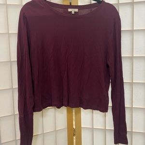 Maroon Aritzia Long Sleeve Crop Top